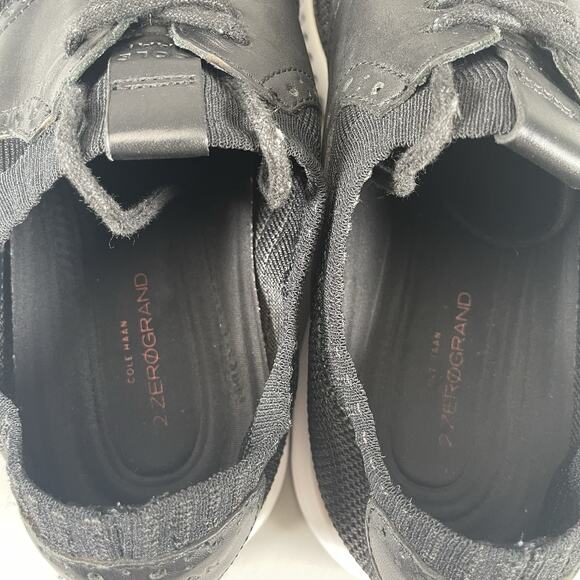 Cole Haan Black Knit Leather Wingtip Oxford with White Sole main image 6